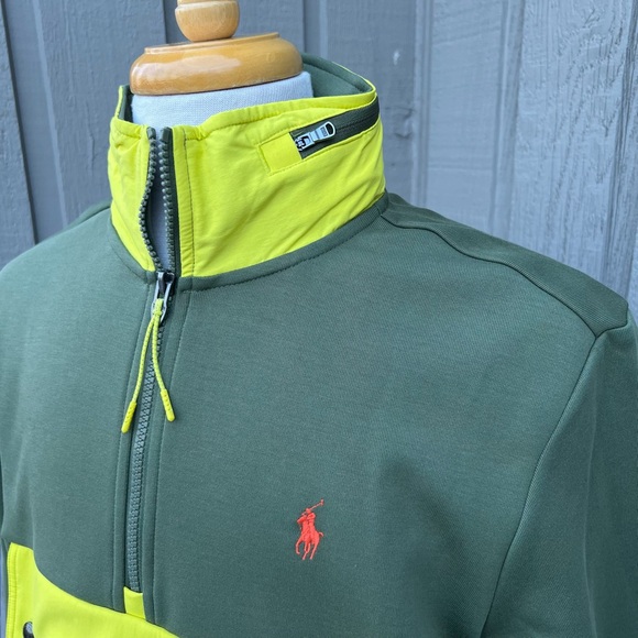 Polo Ralph Lauren 1/4 Zip Quarter Zip Pullover Sweatshirt Packable Hood - Picture 2 of 5